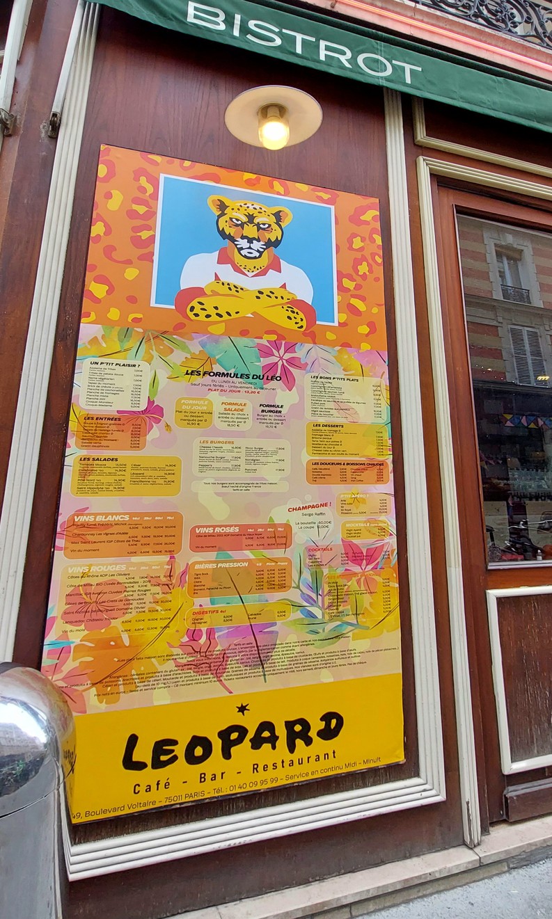 Le Léopard menu 1