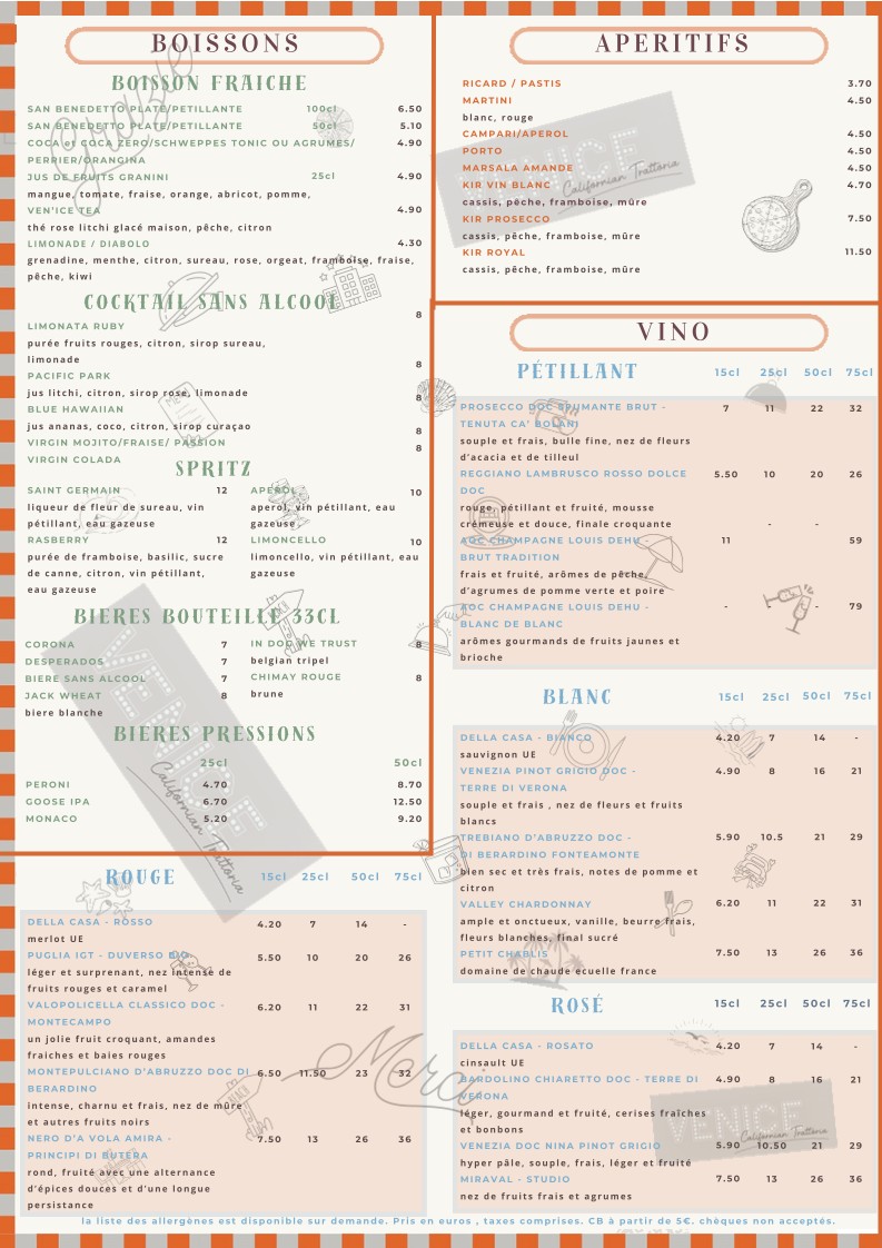 VENICE - Californian Trattoria menu 3