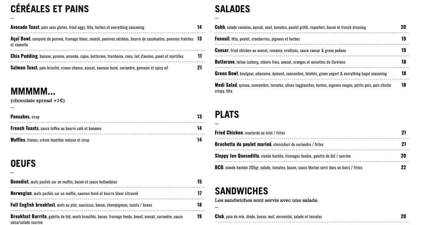 Marcelle menu 1