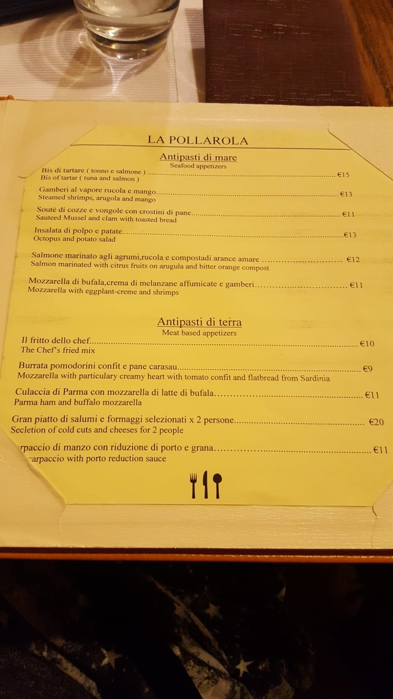 Ristorante La Pollarola menu 1