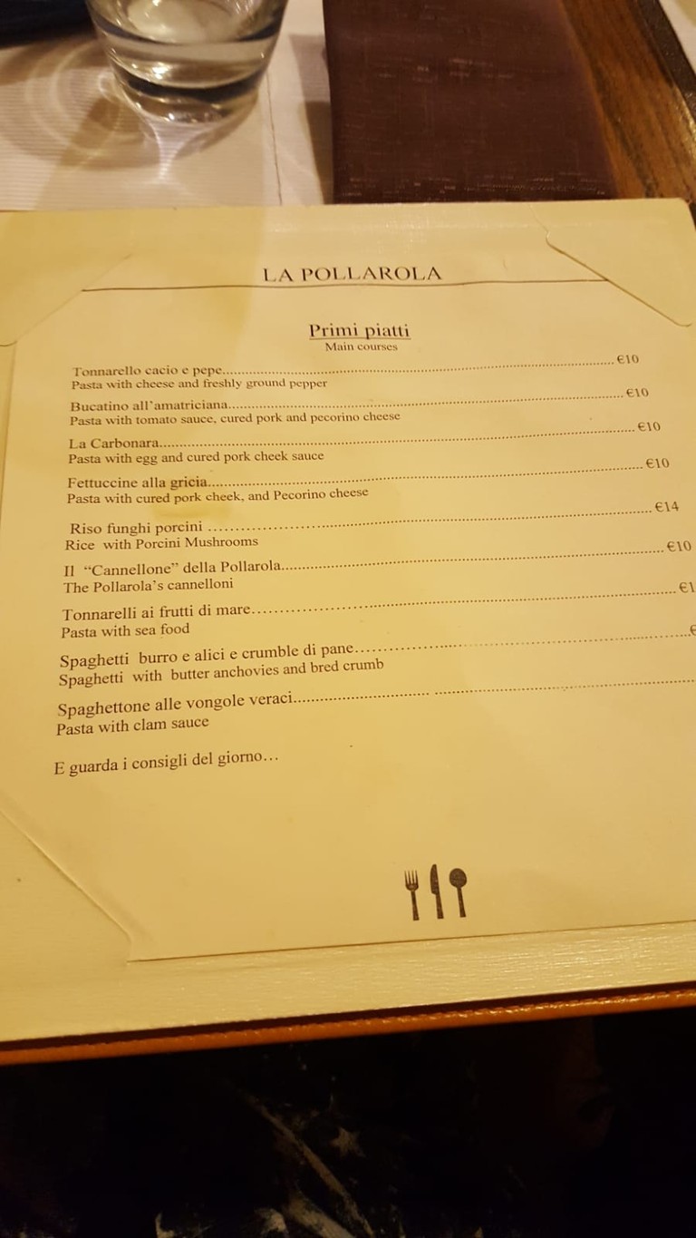 Ristorante La Pollarola menu 2