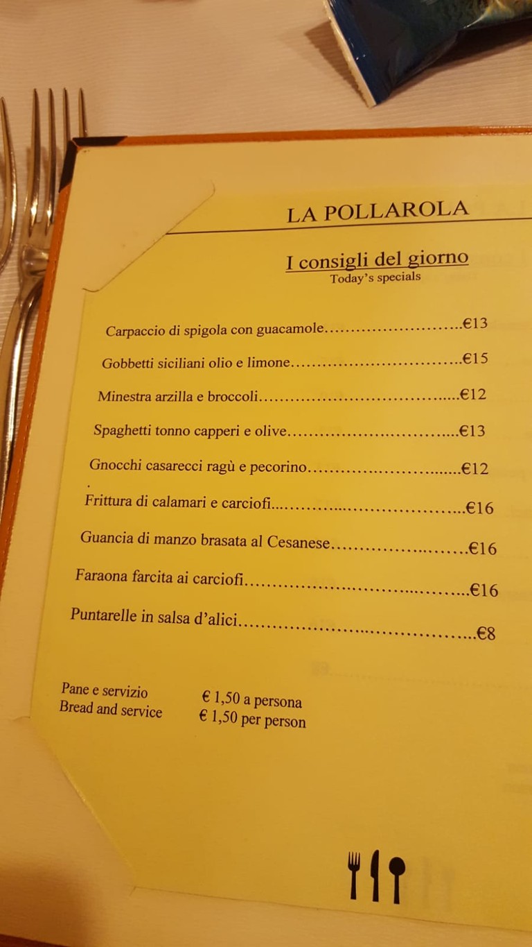 Ristorante La Pollarola menu 4