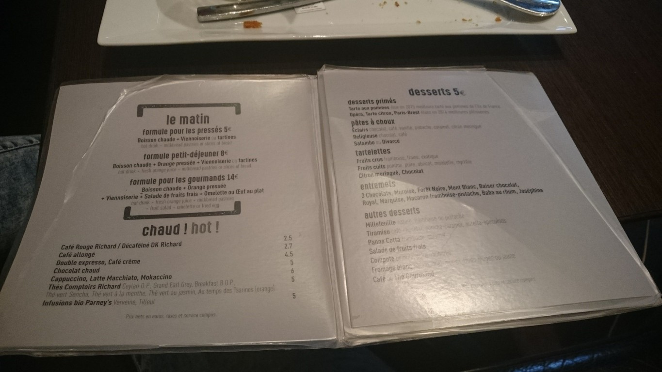 Maison Julien menu 1