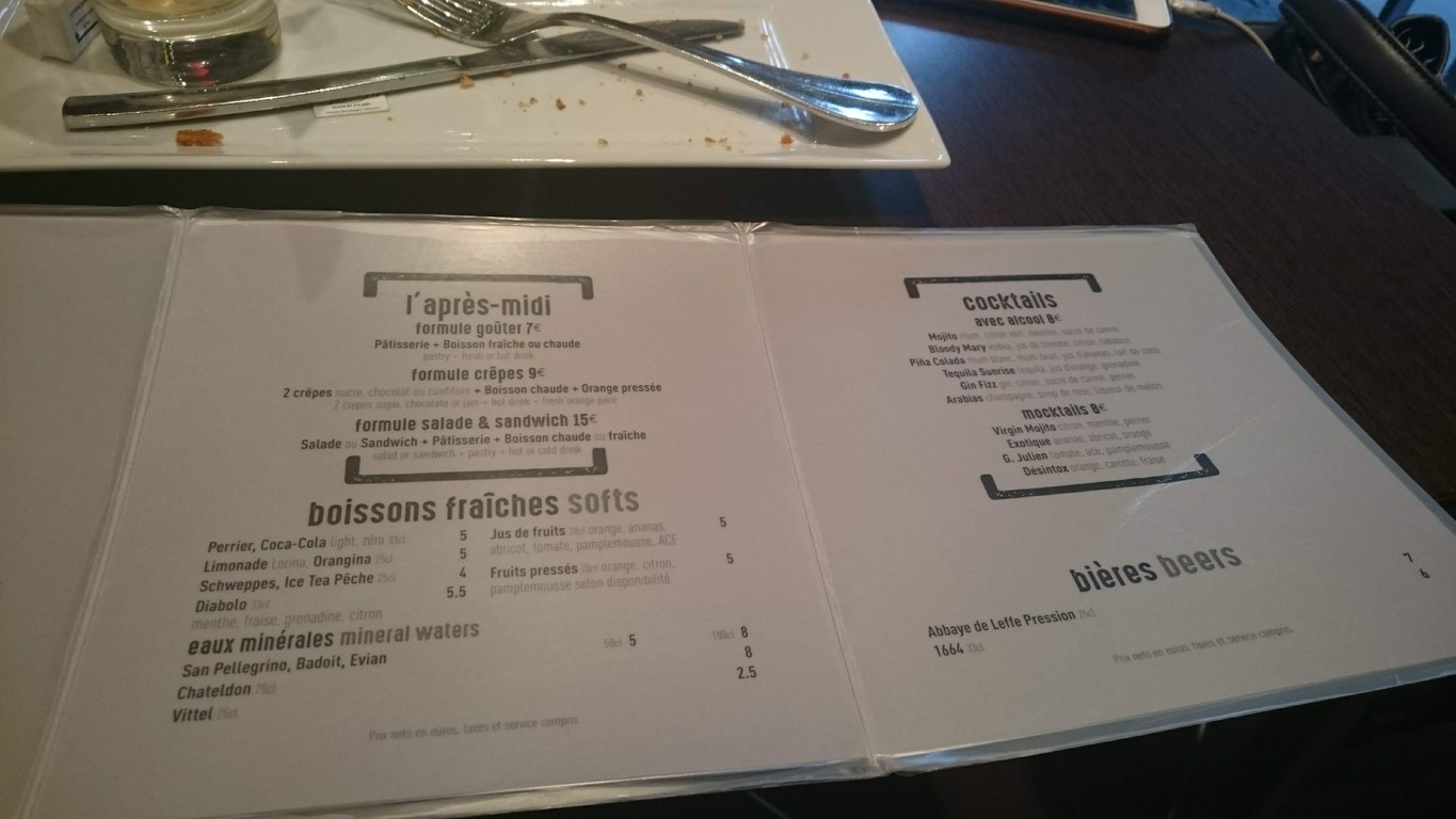 Maison Julien menu 2