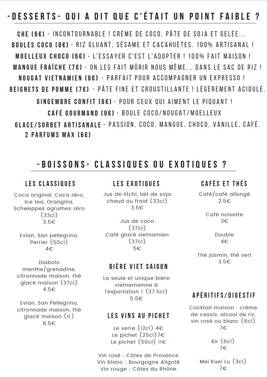 Xinh Xinh menu 4