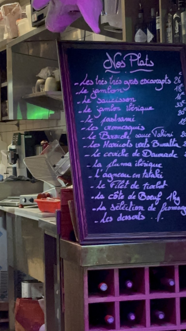 Alphonsine Paris XVI menu 1