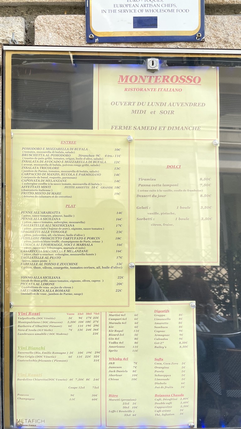 Monterosso menu 1