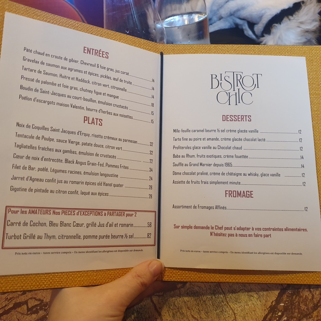 Bistrot Chic menu 3