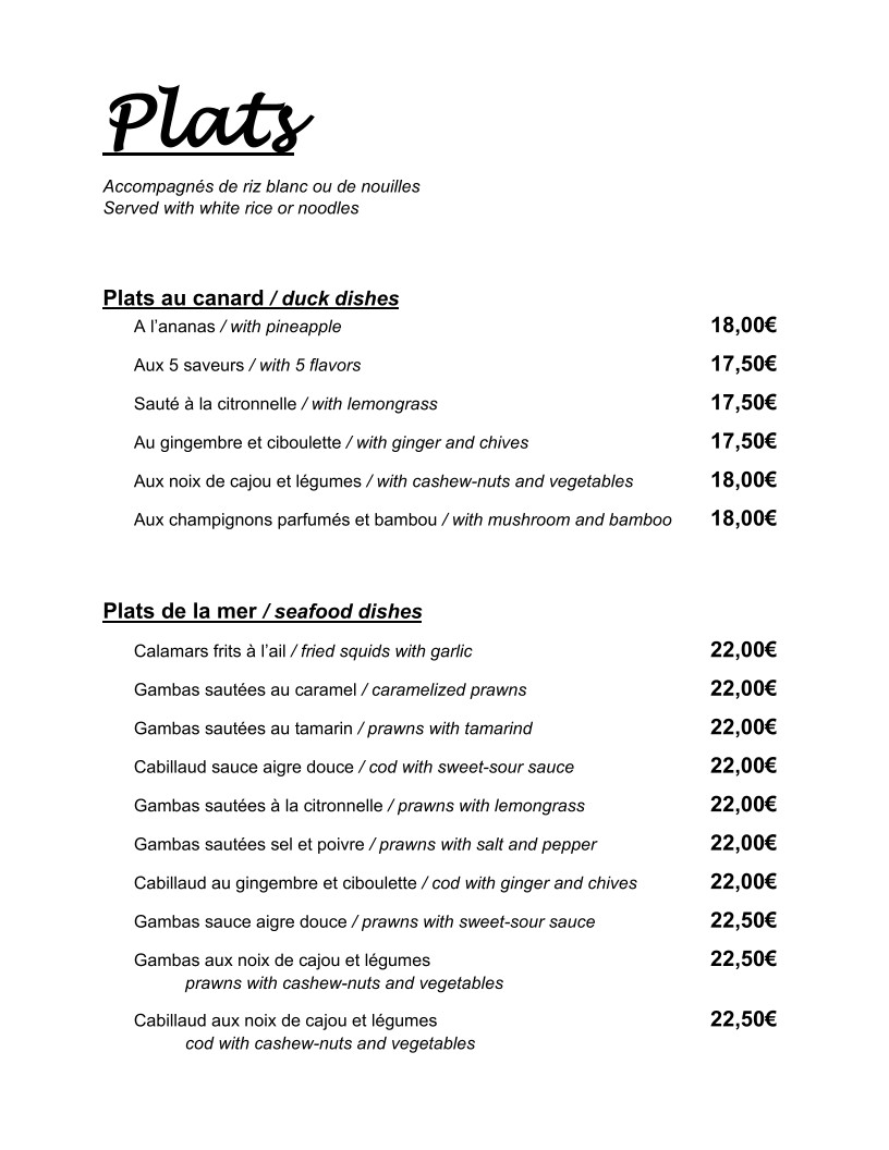 Le Jardin de Montsouris menu 2