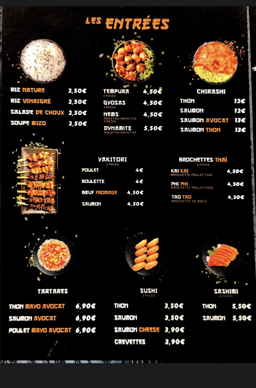 French Sushi menu 1