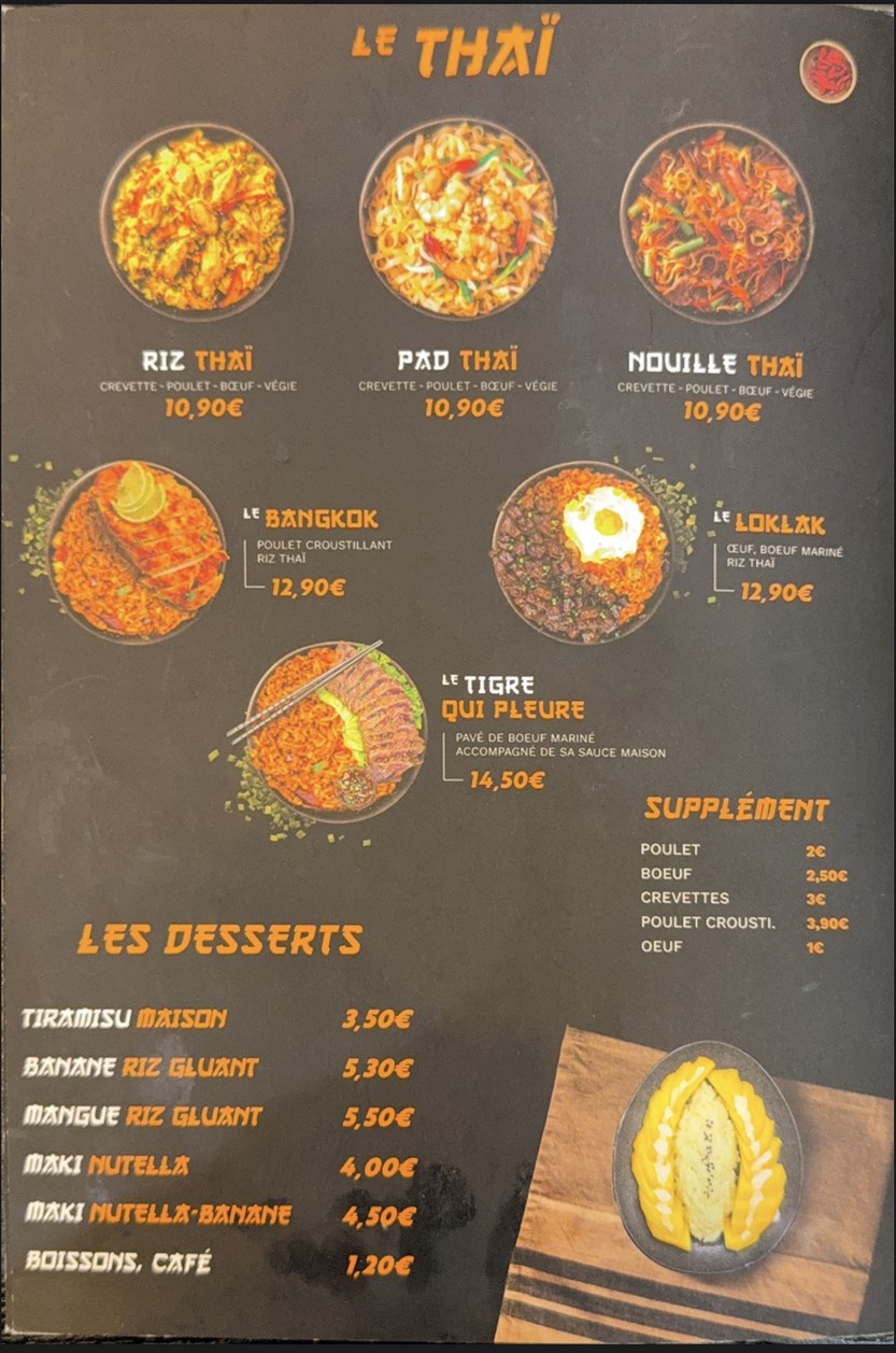 French Sushi menu 3
