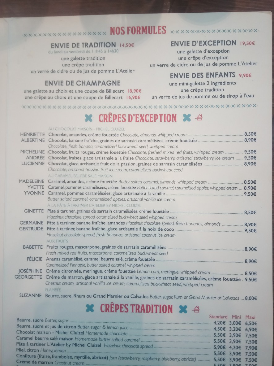 Creperie - L'Atelier Artisan Crêpier - Dôme menu 3