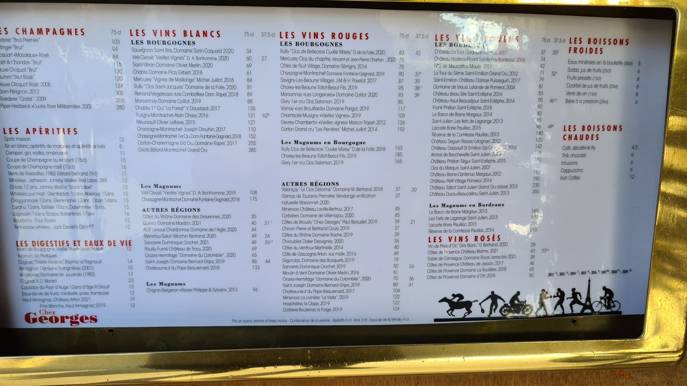 Chez Georges menu 2