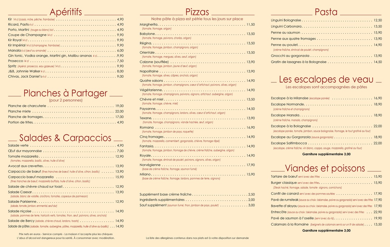 Le Plaza menu 2