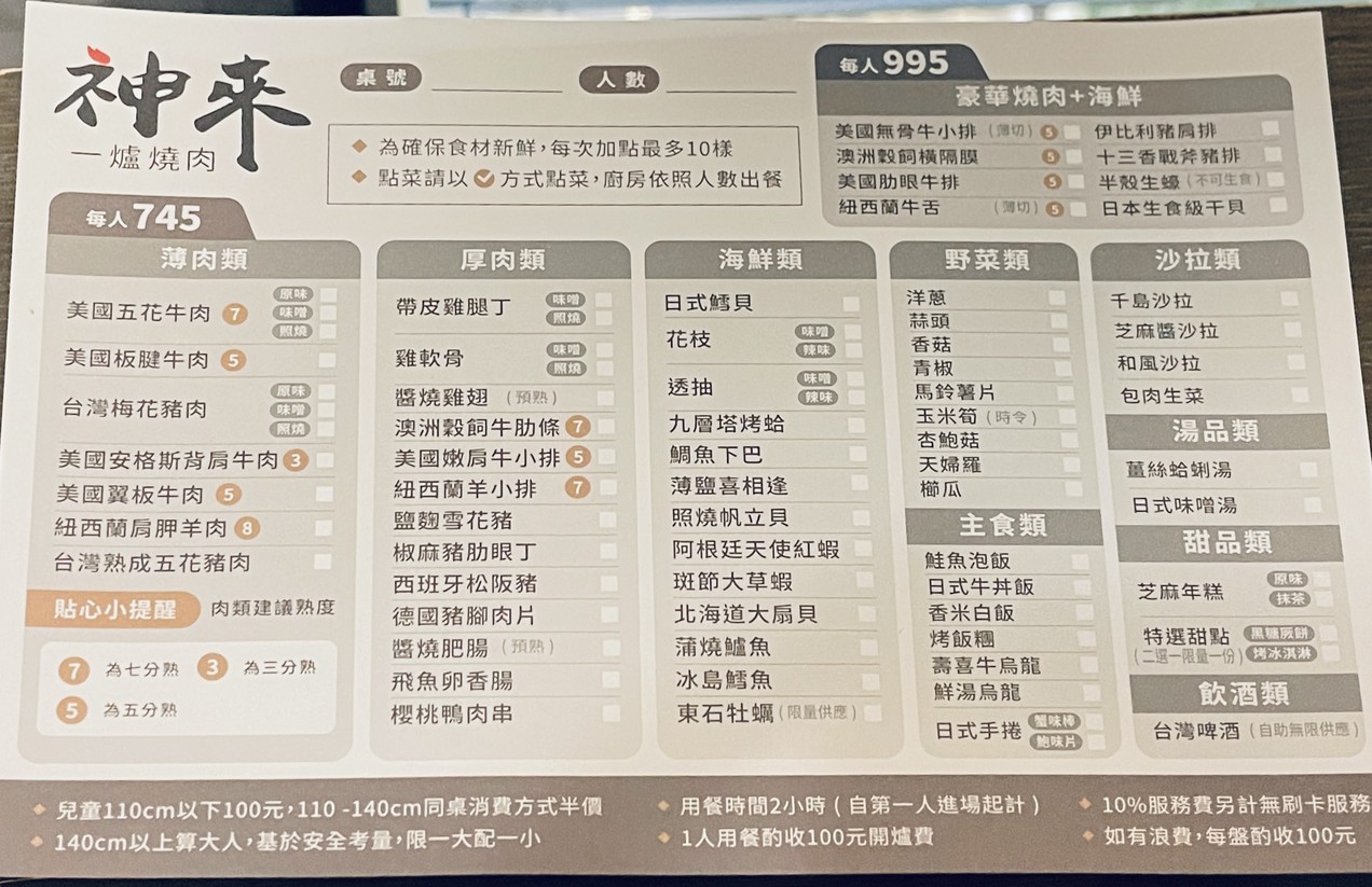 Shén lái yī lú shāoròu mínshēng diàn menu 1
