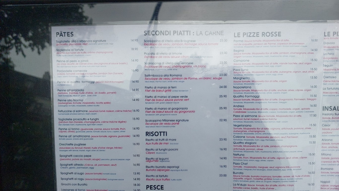 La Villa Andrea menu 1