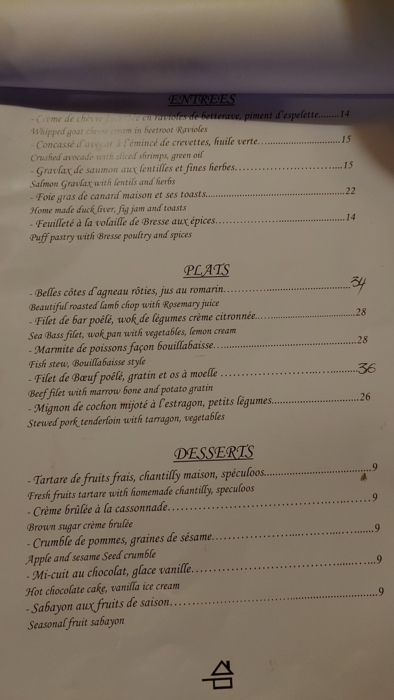 Les Bougresses menu 1
