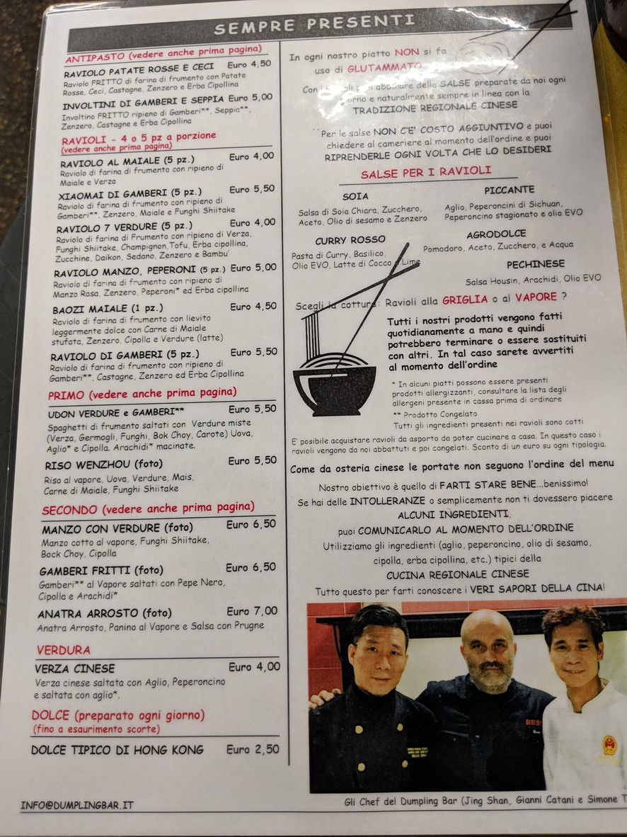 Restaurant Dumpling Bar menu 1