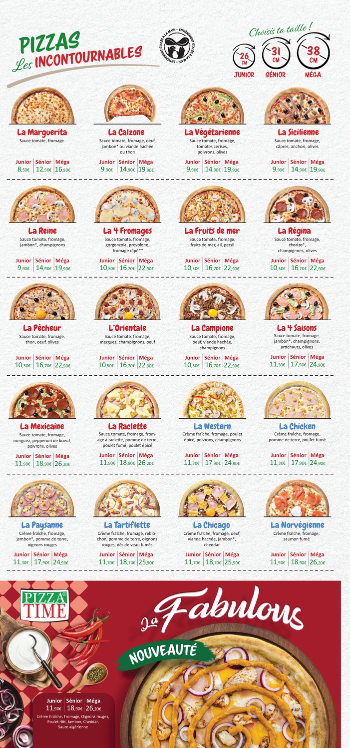 Pizza Time® Rosny-sous-Bois menu 1