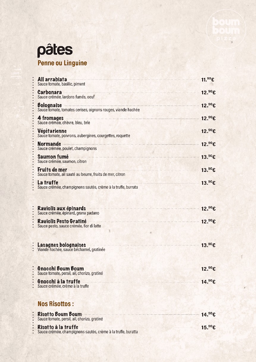 Boum Boum Pizza menu 4