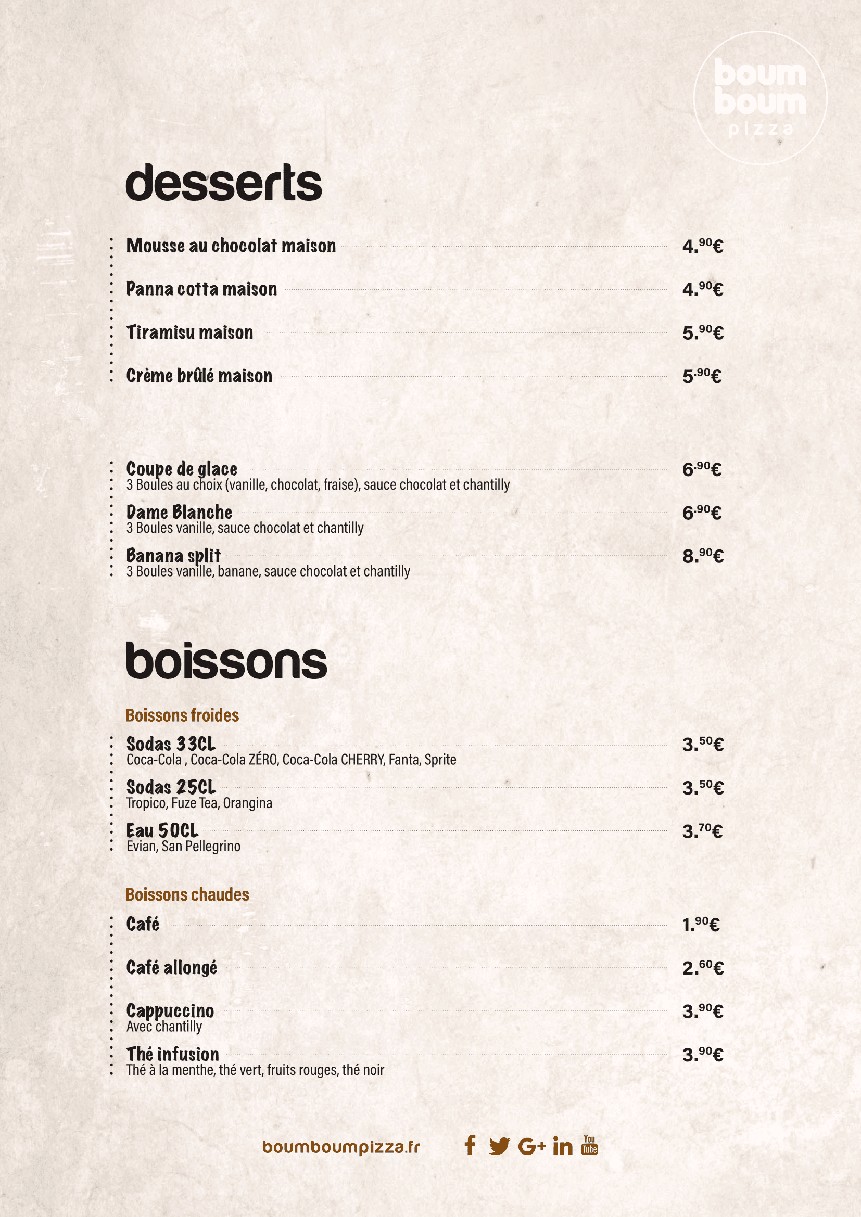 Boum Boum Pizza menu 6