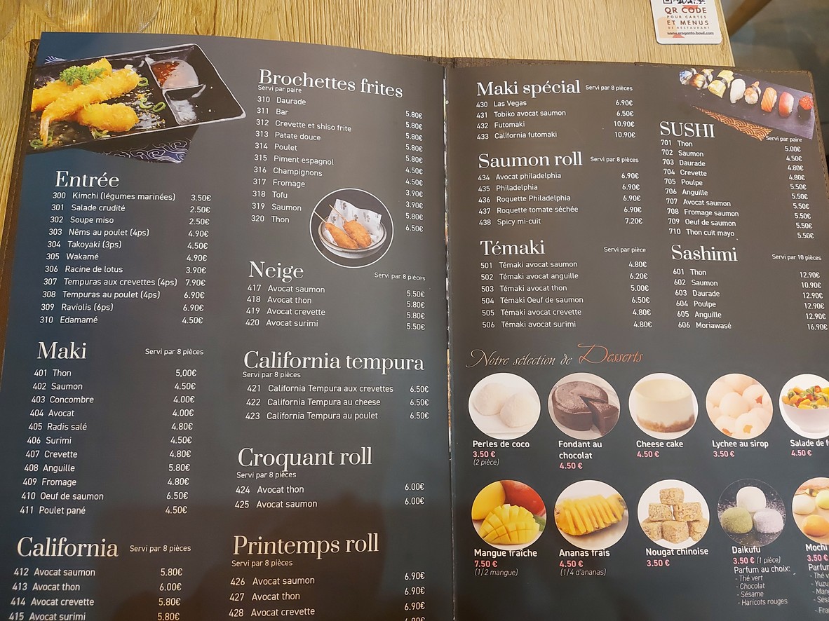 EREGANTO menu 1
