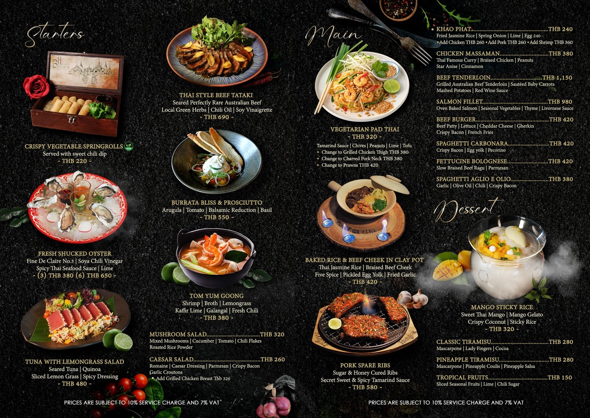 Bangkok Heightz Rooftop (Restaurant & Bar 39th floor) menu 1