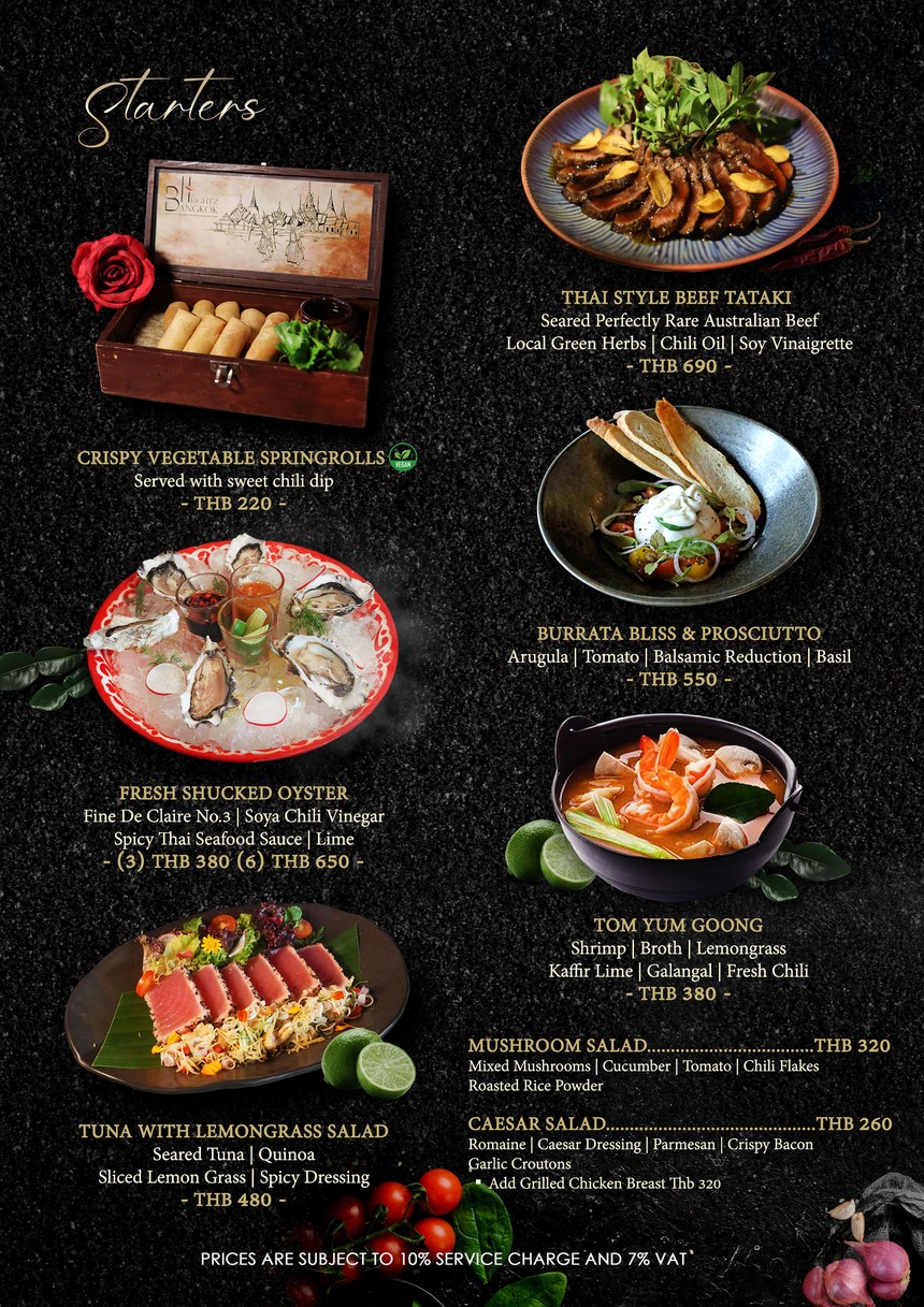 Bangkok Heightz Rooftop (Restaurant & Bar 39th floor) menu 2