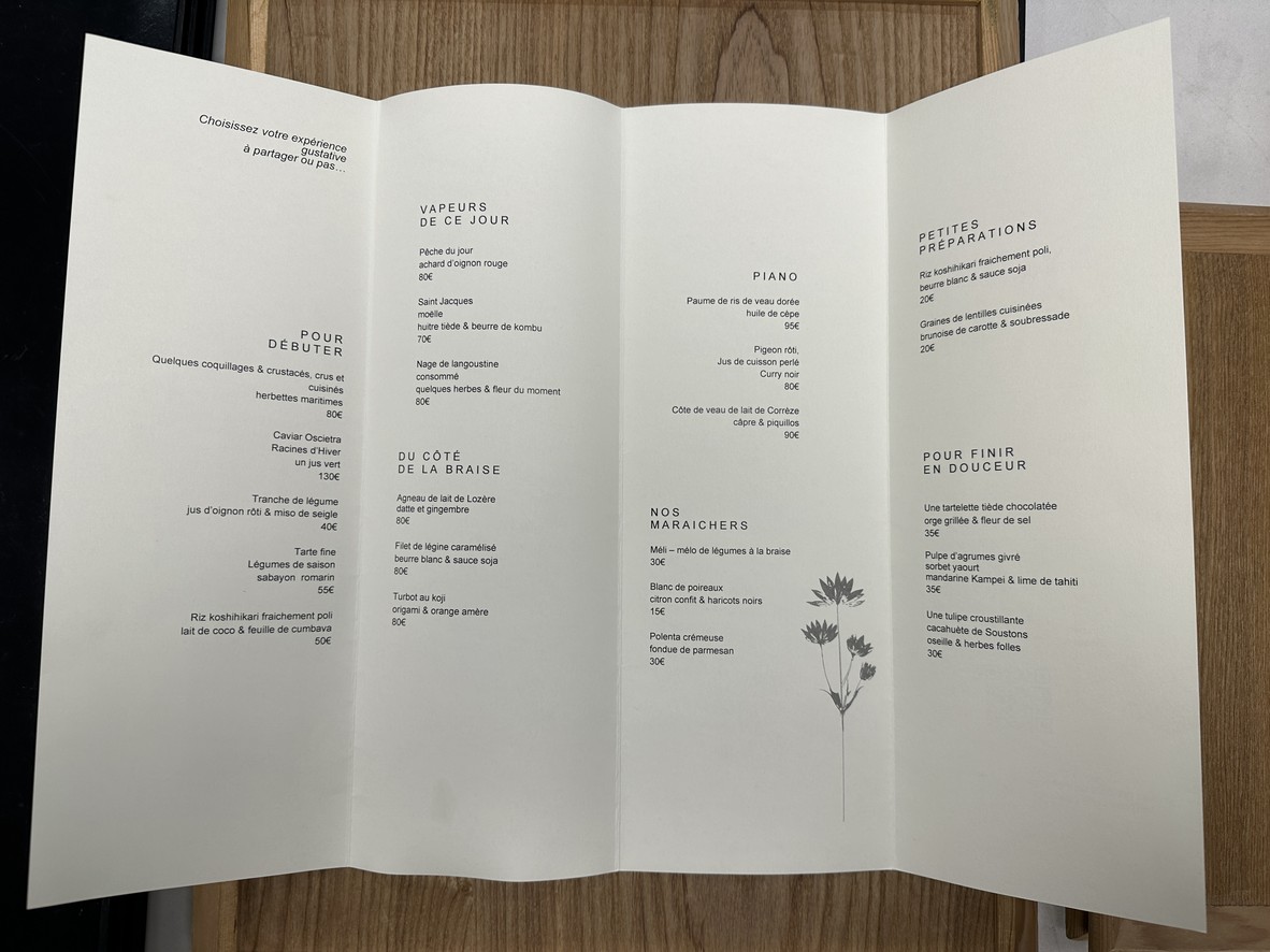 Astrance menu 1