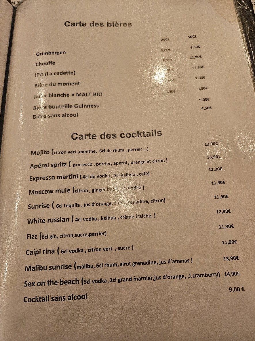 Restaurante Bistrot Le dôme Paris 15 menu 3