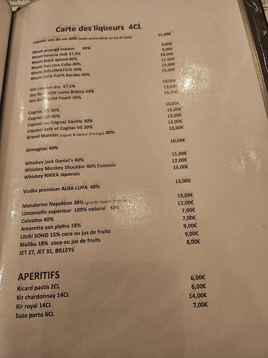 Restaurante Bistrot Le dôme Paris 15 menu 4