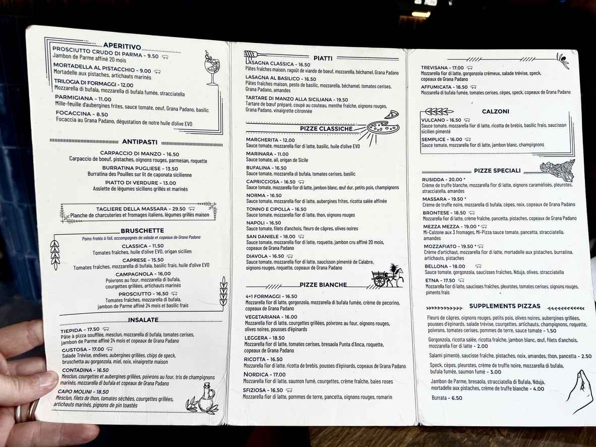 La Massara menu 1