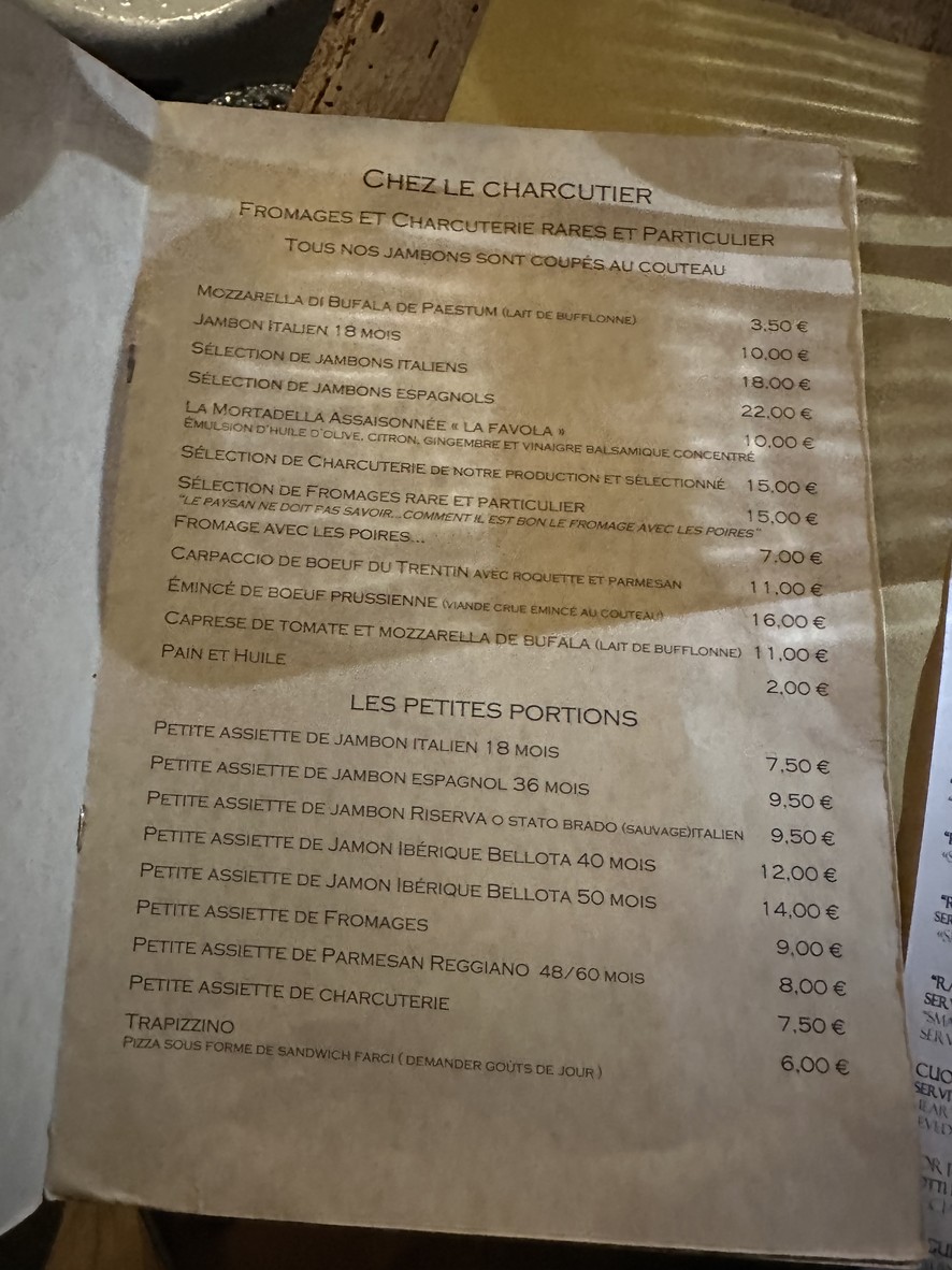Il Sorpasso menu 2