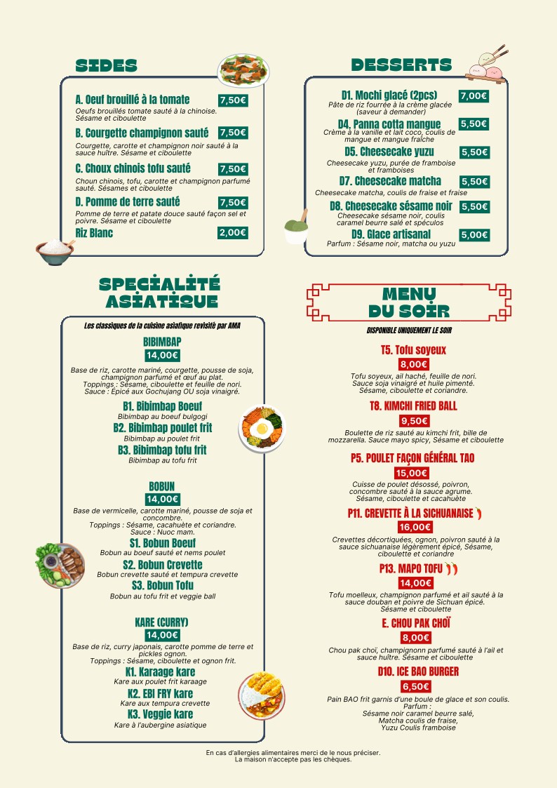 AMA Asian Bistro menu 2