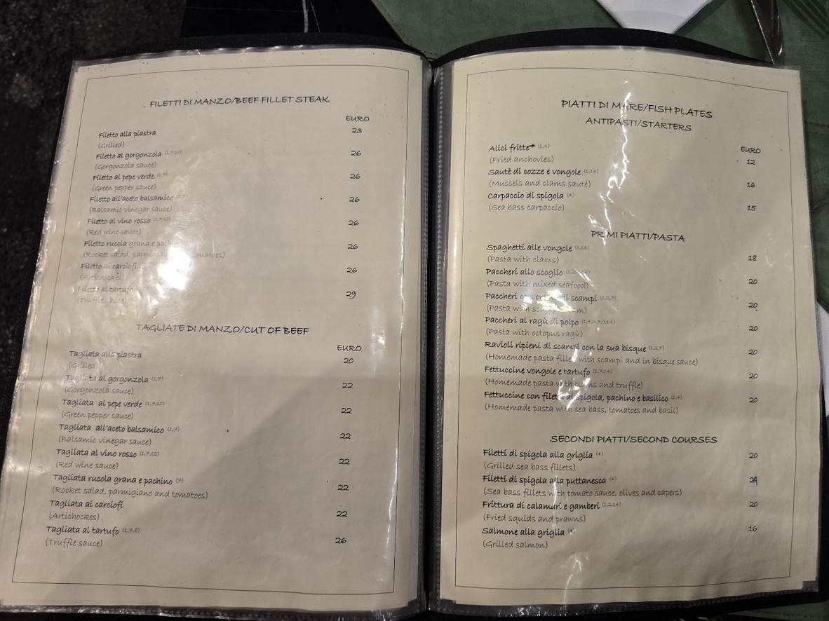 Osteria Emasi menu 1