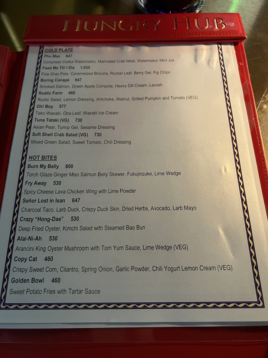 Vertigo TOO Hidden Sky Bar & Restaurant menu 1