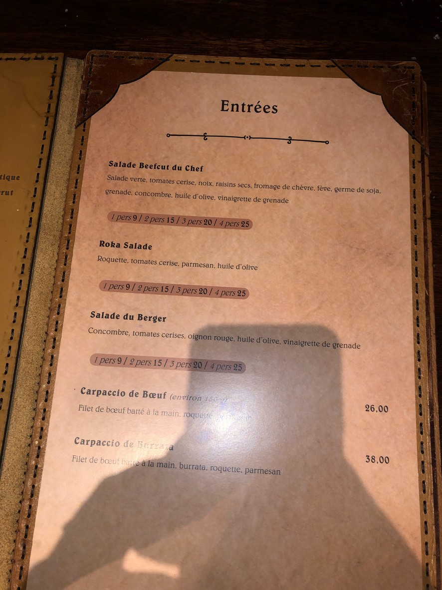 Beef Cut menu 2