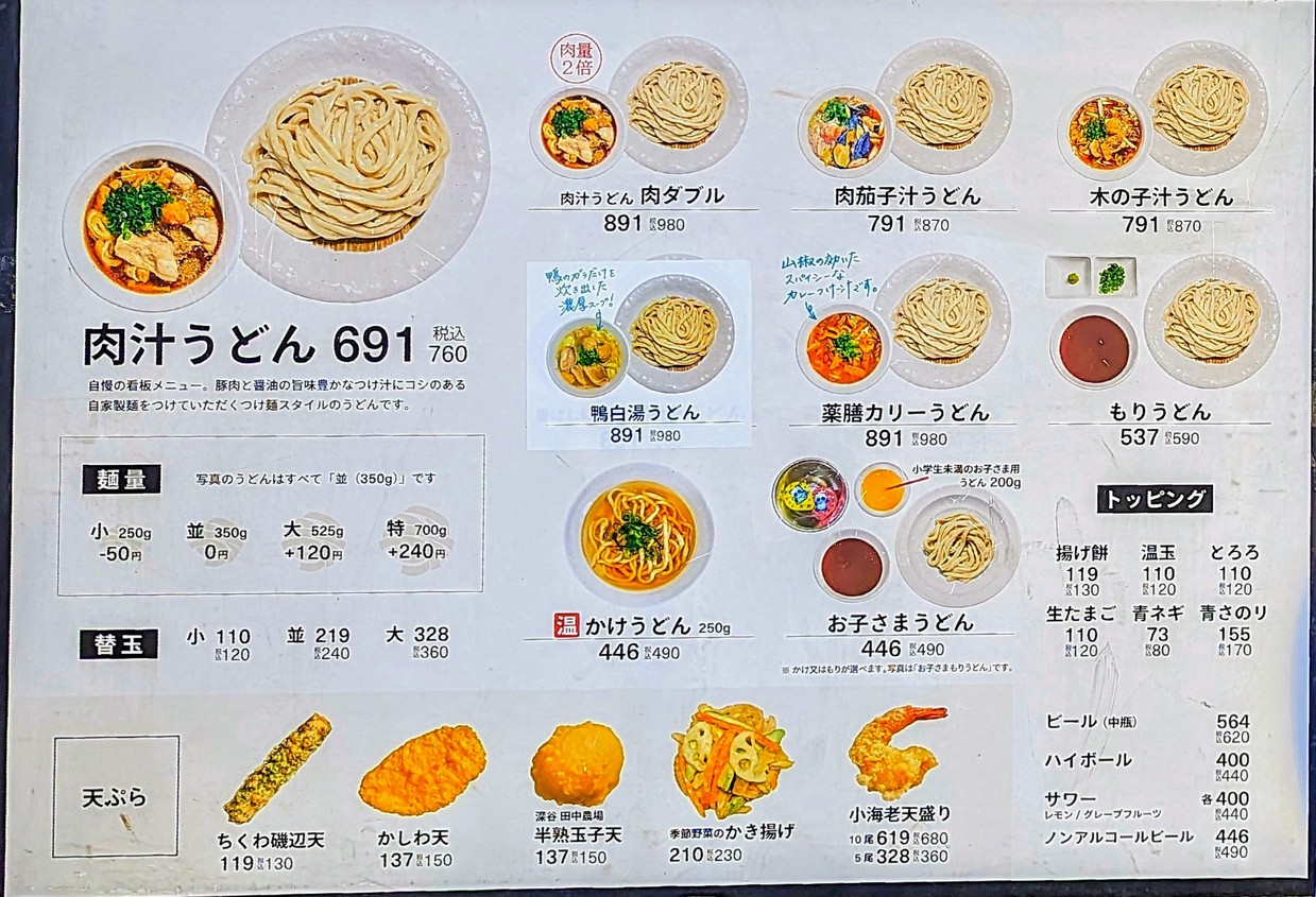 武蔵野うどん 澤村 menu 1