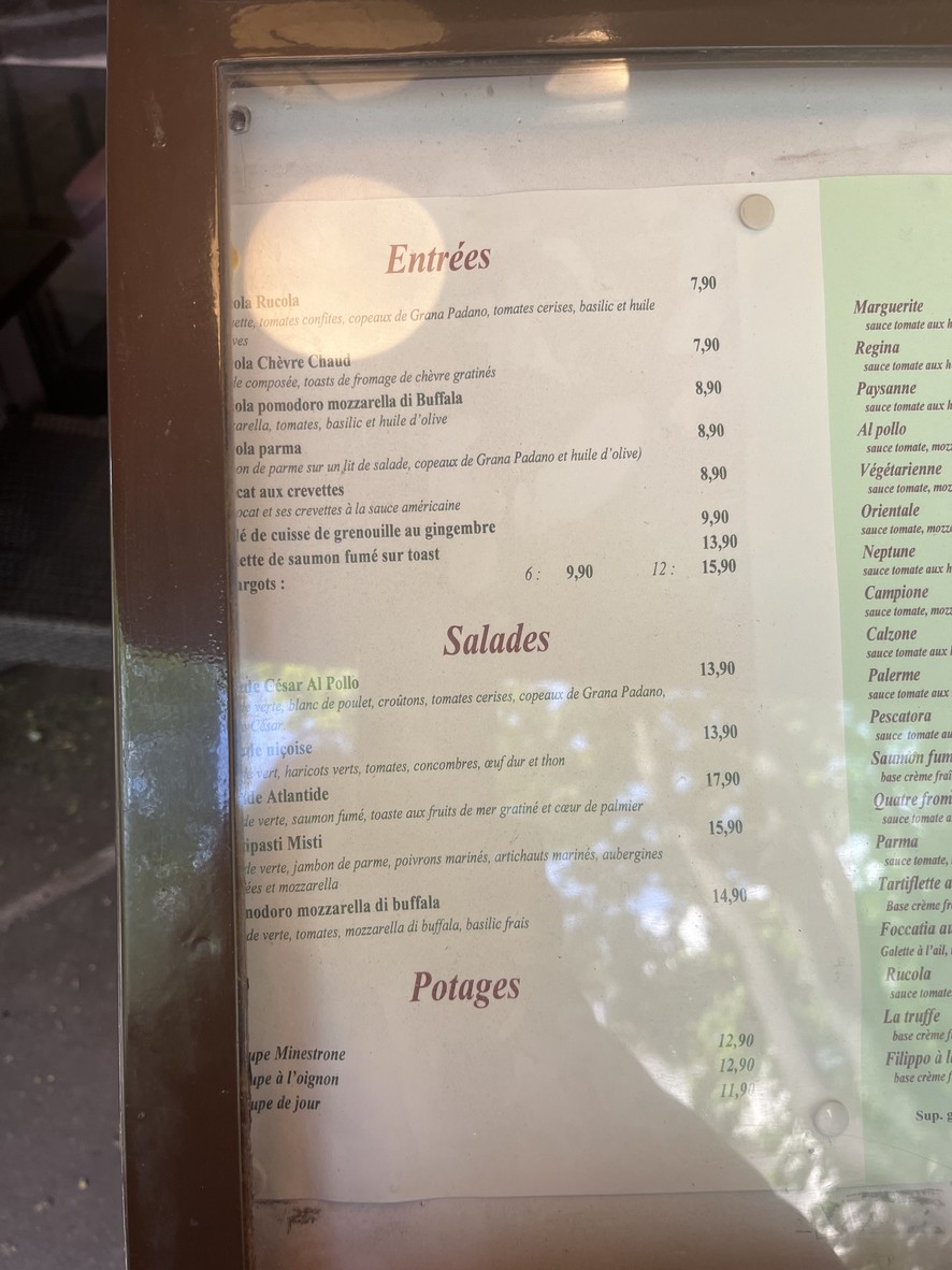 LE FILIPPO menu 1
