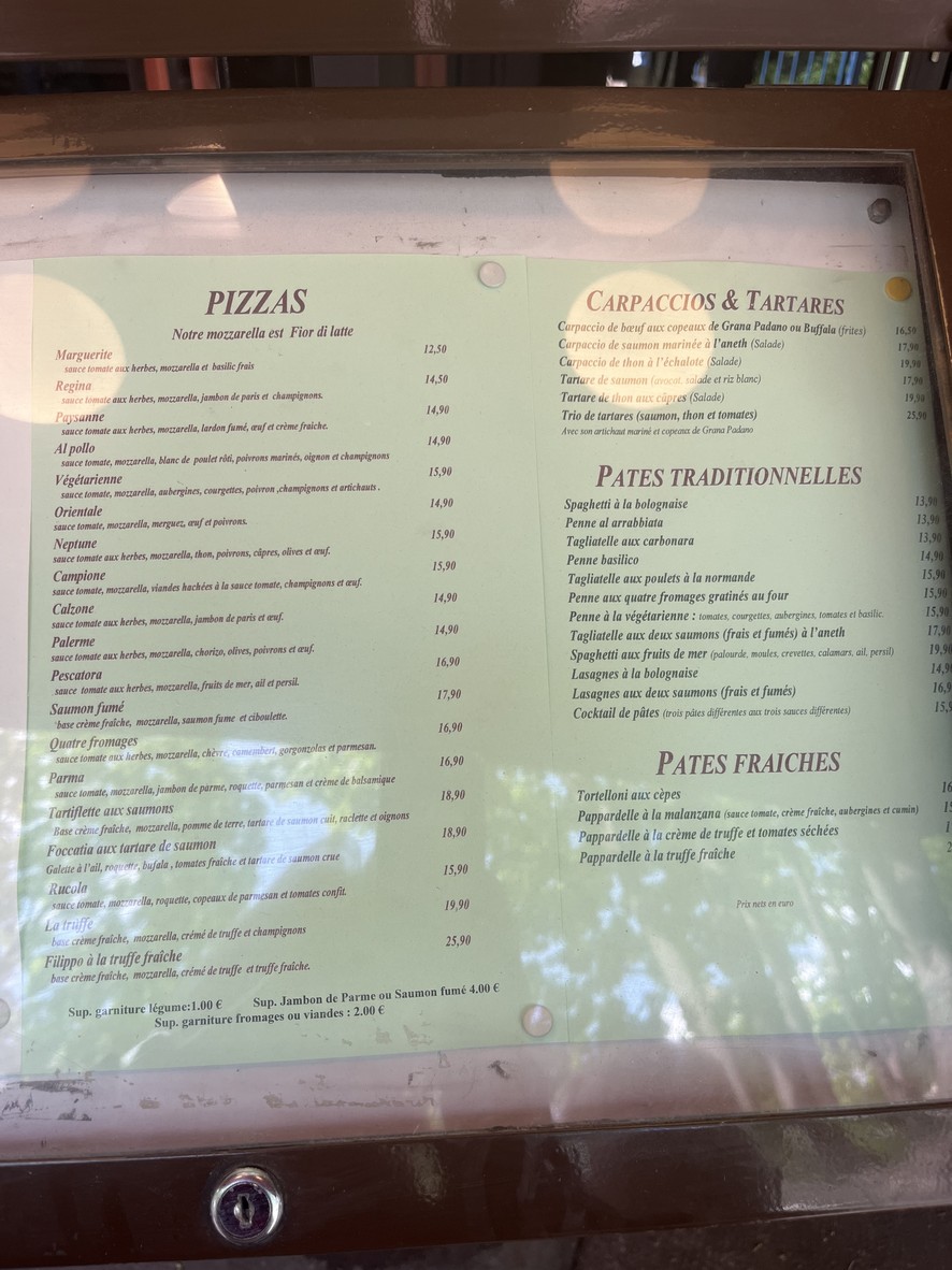 LE FILIPPO menu 2