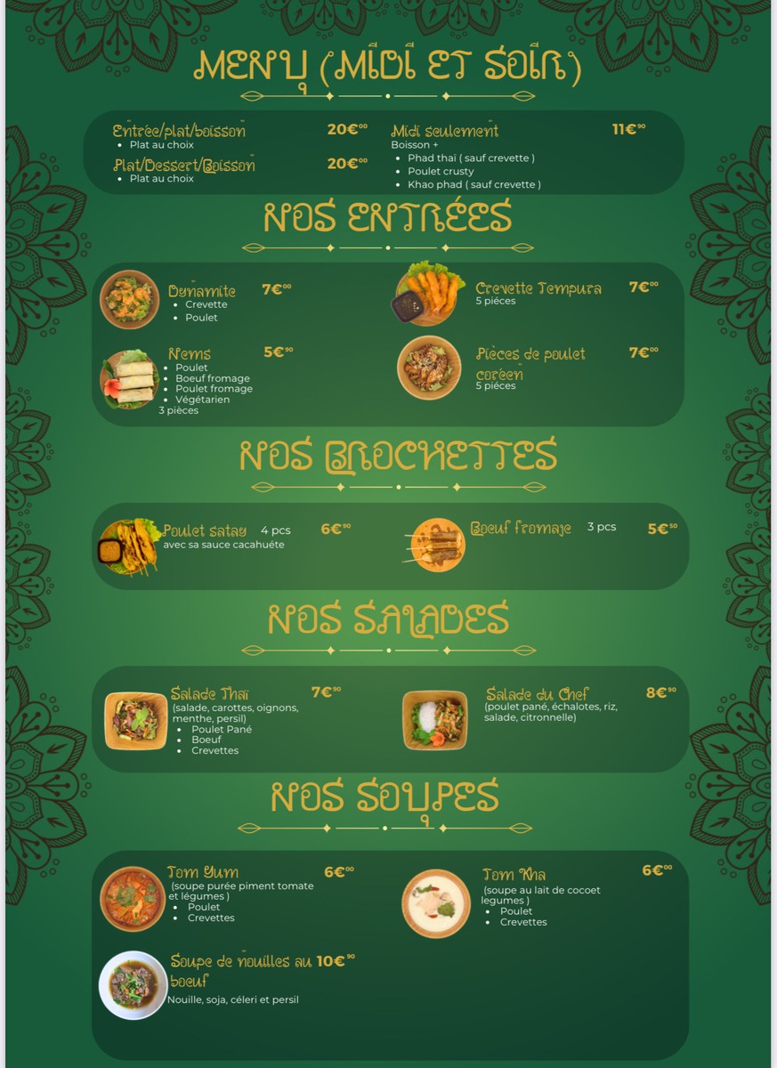 O Baan Thaï menu 1
