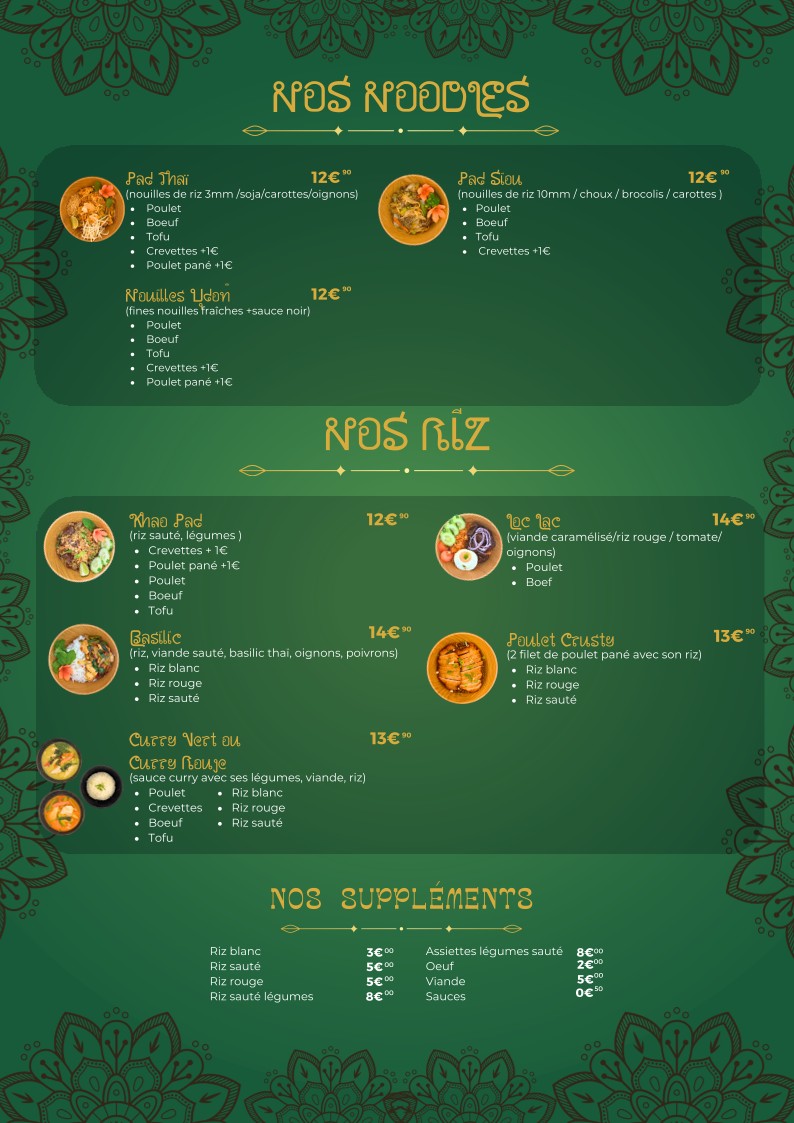 O Baan Thaï menu 2