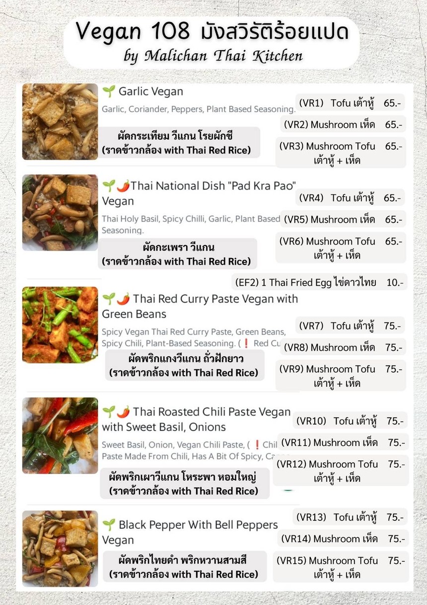 Vegan 108 มังสวิรัติร้อยแปด menu 2