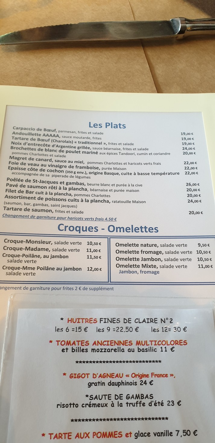 Brasserie Jean-Baptiste menu 3