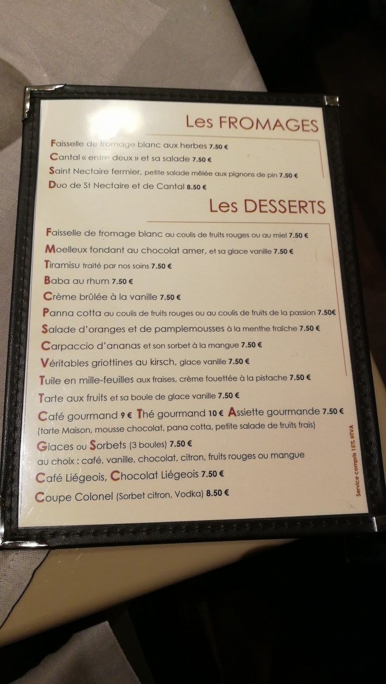 Brasserie Jean-Baptiste menu 5