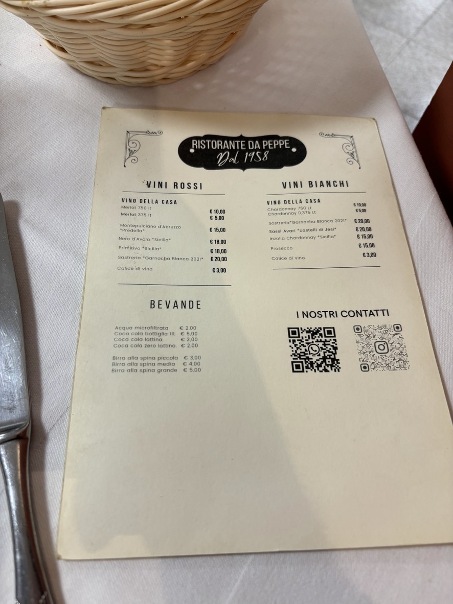 Ristorante da Peppe a Tor Cervara menu 2
