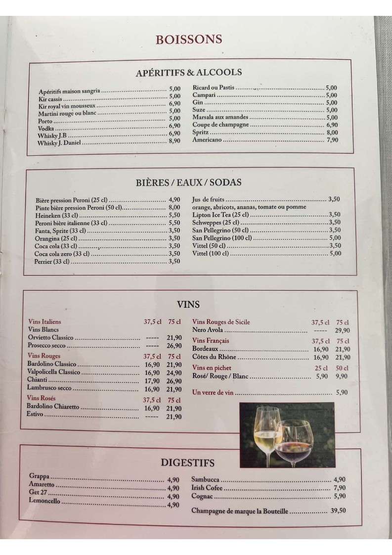 La Petite Venise. menu 4