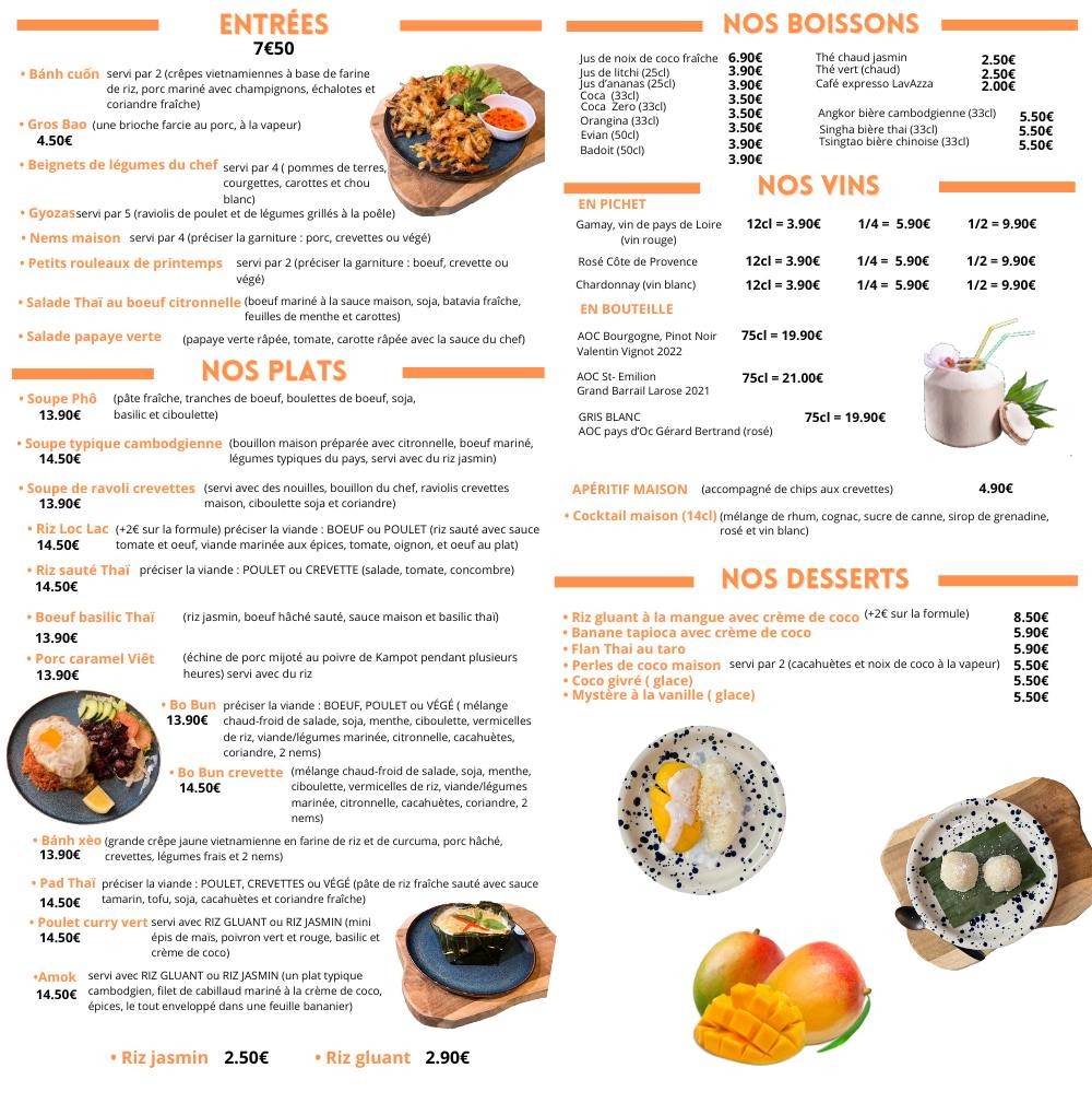 Le Mékong menu 1