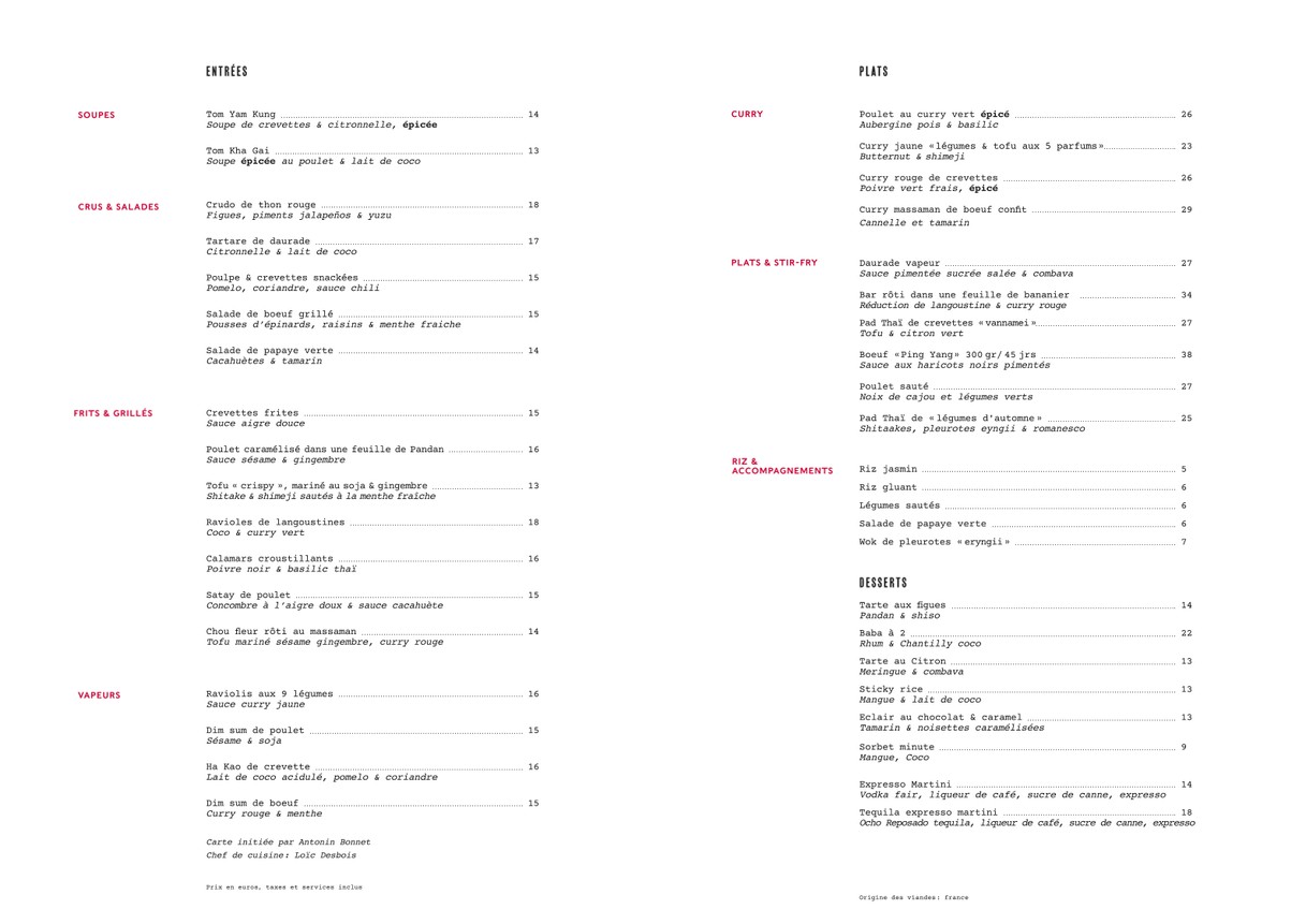 Bambou menu 2