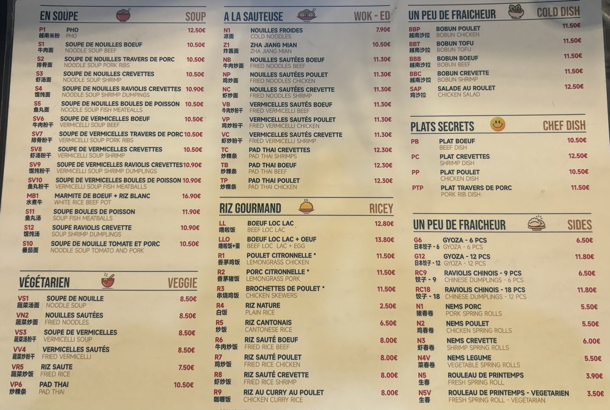 Chez Cay menu 2